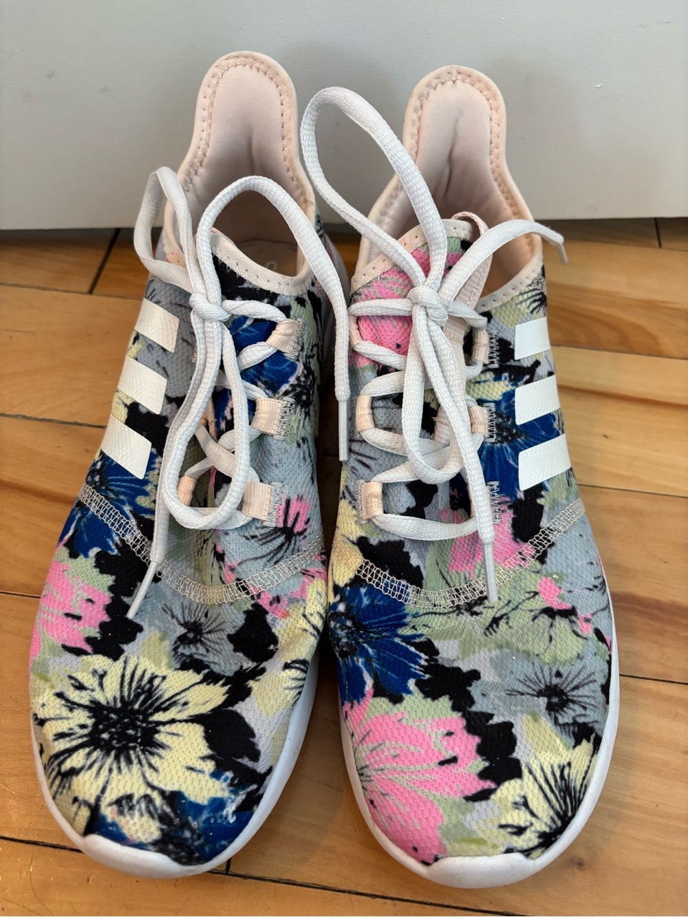 adidas Women's Floral Knit Lace-Up Sneakers - Blue, Pink, Yellow, Black